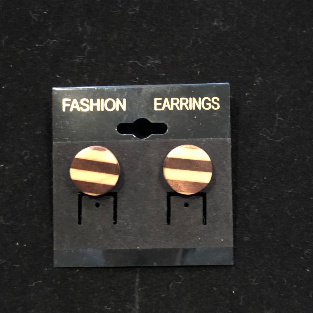 Handcrafted Walnut and Maple Wood Stud Earrings